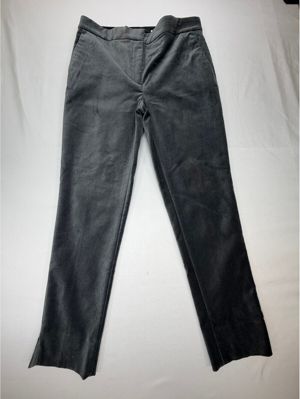 Anna Taylor Women's Chino Pants Flat Front Straight Leg Size 4 Grey